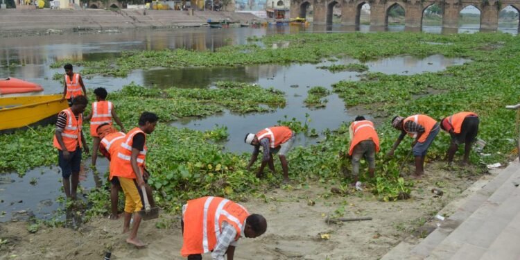 जौनपुर में घाटों पर विशेष सफाई अभियान: जलकुंभी और नालों की सफाई से मिलेगा स्वच्छ वातावरण