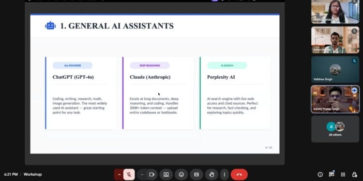 विश्वविद्यालय में आईईईई द्वारा ‘एआई मेड ईज़ी’ कार्यशाला श्रृंखला का आयोजन