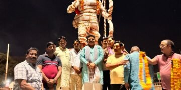 भगवान परशुराम की भव्य प्रतिमा स्थापित विधायक रमेशचंद्र मिश्र ने पद पूजन किया