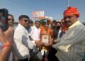 राज्यमंत्री हंसराज विश्वकर्मा का जौनपुर में जोरदार स्वागत