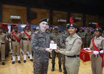 98 यूपी बटालियन एनसीसी के सीएटीसी कैंप में एडीसी मेजर जनरल गौरव गौतम का आगमन