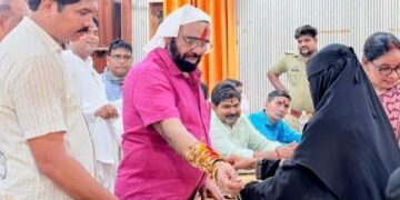 दिनेश चौधरी ने शुरू की नई परंपरा,सैकड़ो बहनों से बंधवाई राखी