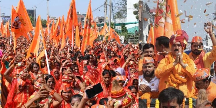 भाजपा नेता ज्ञान प्रकाश सिंह की अगुवाई में निकली ऐतिहासिक कलशयात्रा